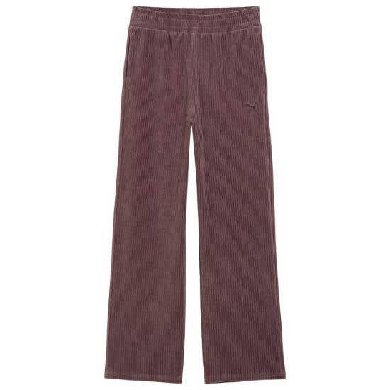 Puma Γυναικείο παντελόνι φόρμας Essentials Elevated Velour Rib Straight Leg Pants